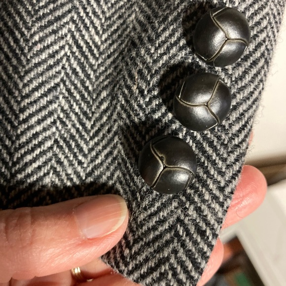 Pendleton 100% Pure Virgin Wool Black/White Herringbone Blazer Sz 48 USA Made - Picture 8 of 15